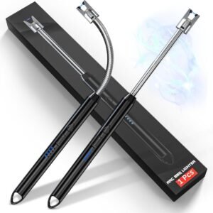 Rechargeable Electric Gas Lighter – USB Type-C, Windproof (Black)