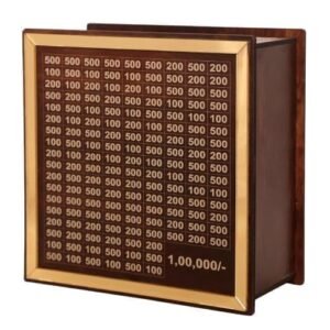 Wooden Money Saving Box with Lock – Piggy Bank for Kids & Adults (1–2 Lakh Target)